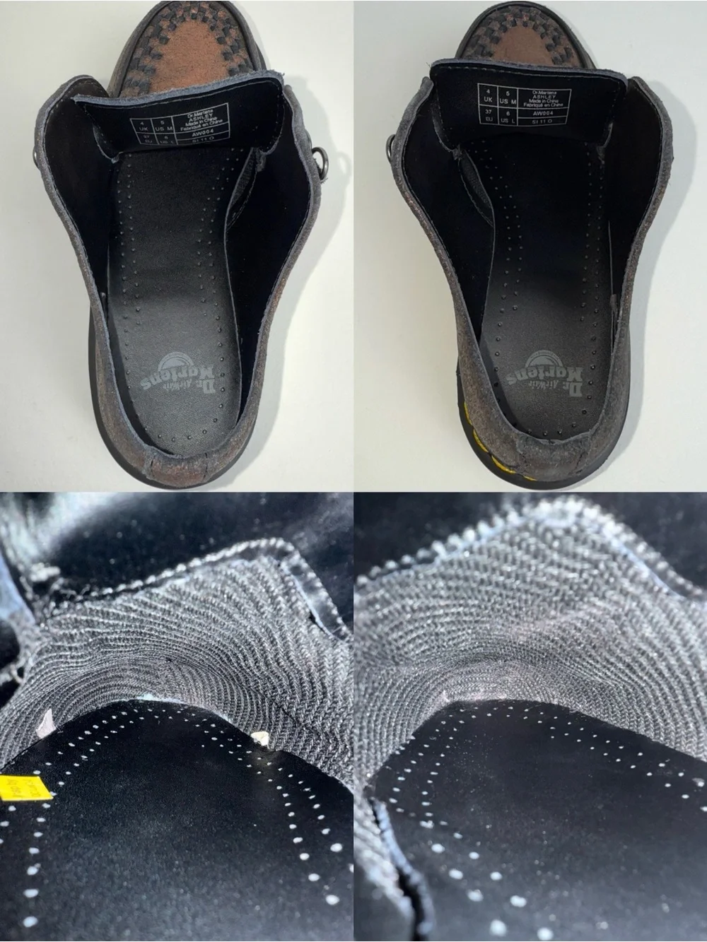 Dr. Martens Ashley Platform Metallic Leather Quad Retro Creeper Oxfords UK 4
